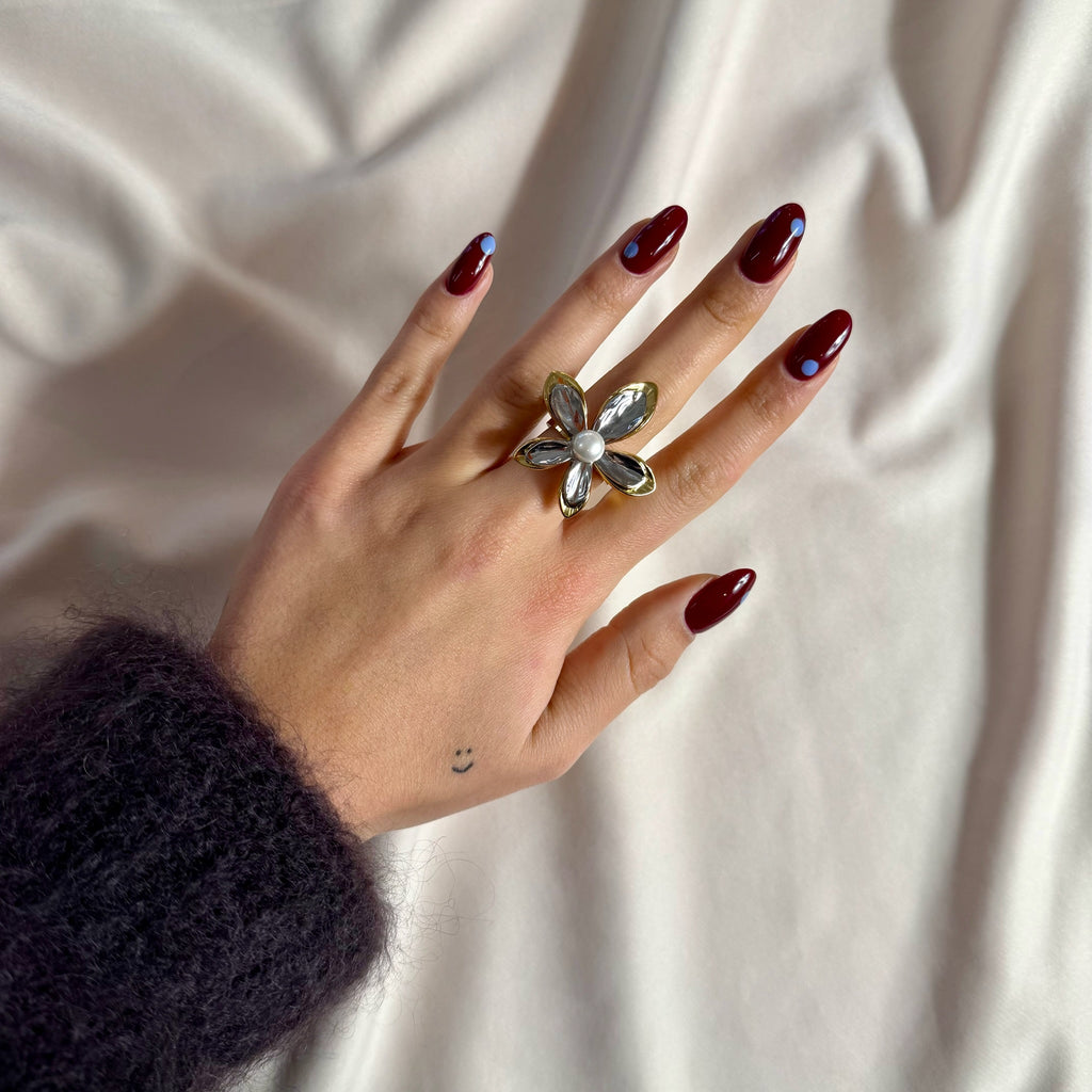 Two Color Flower Ring