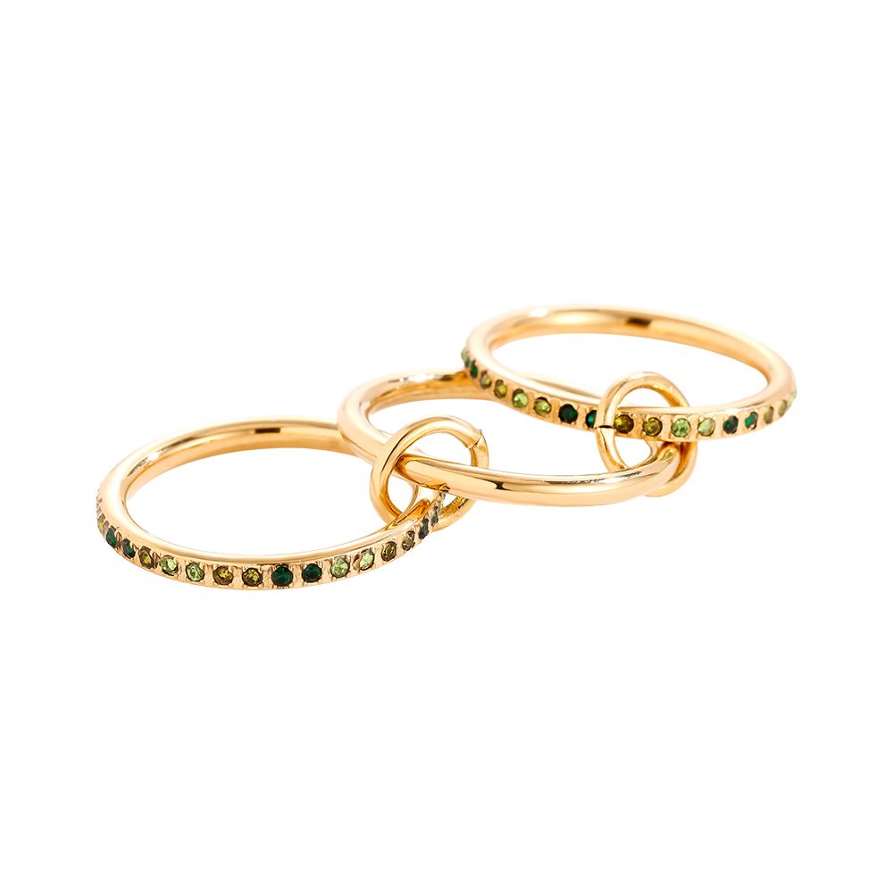 Green Color Diamond Ring