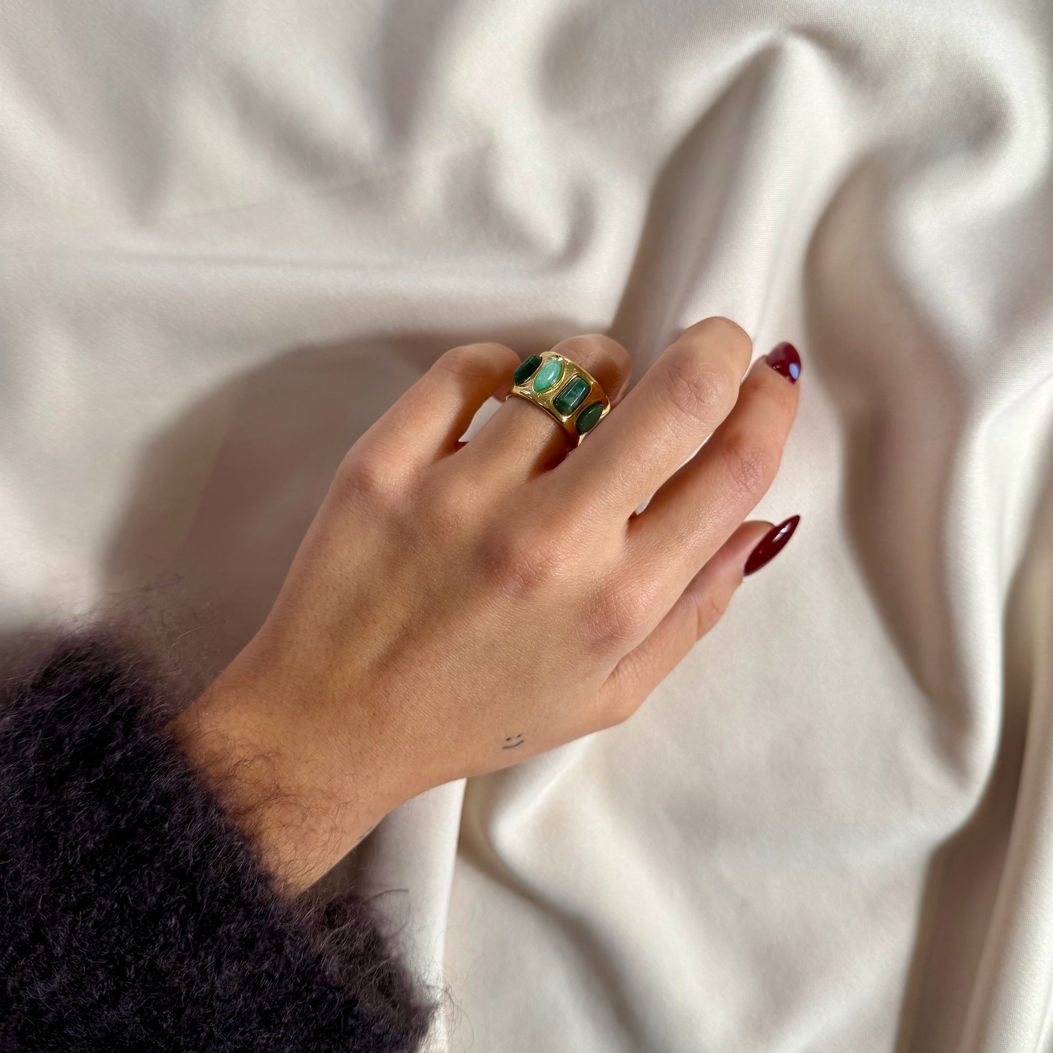 Green Pearl Ring