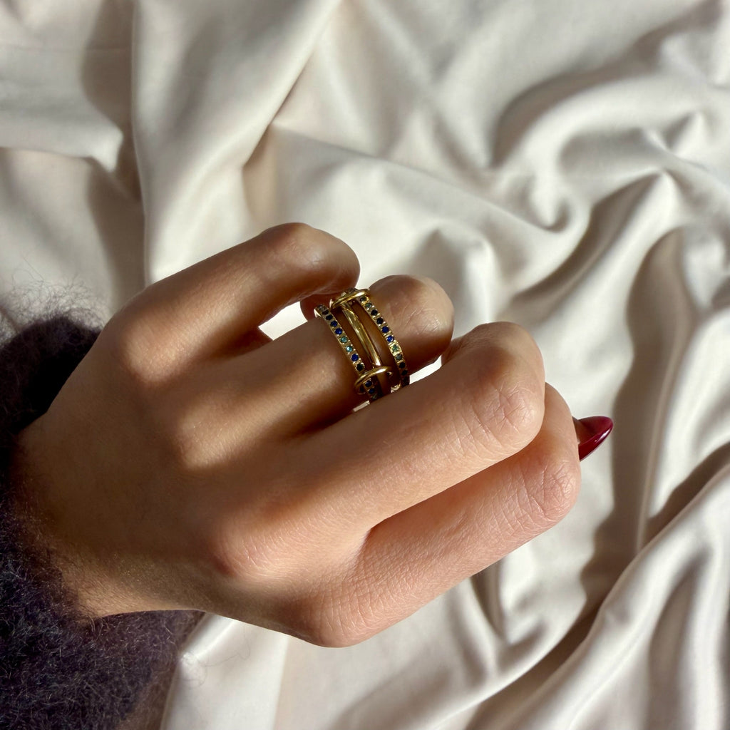 Green Color Diamond Ring