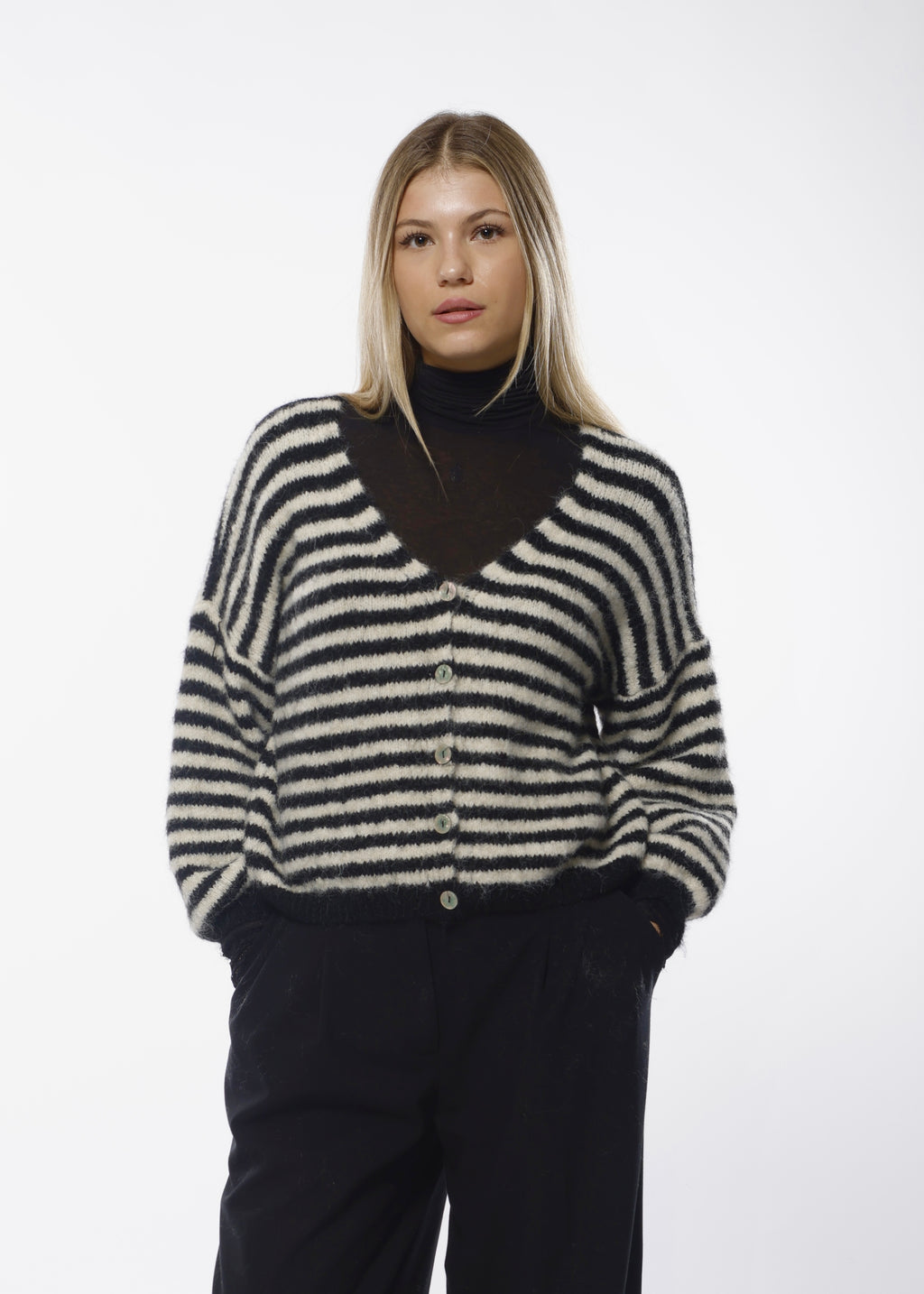 Checked Soft Wool Cardigan