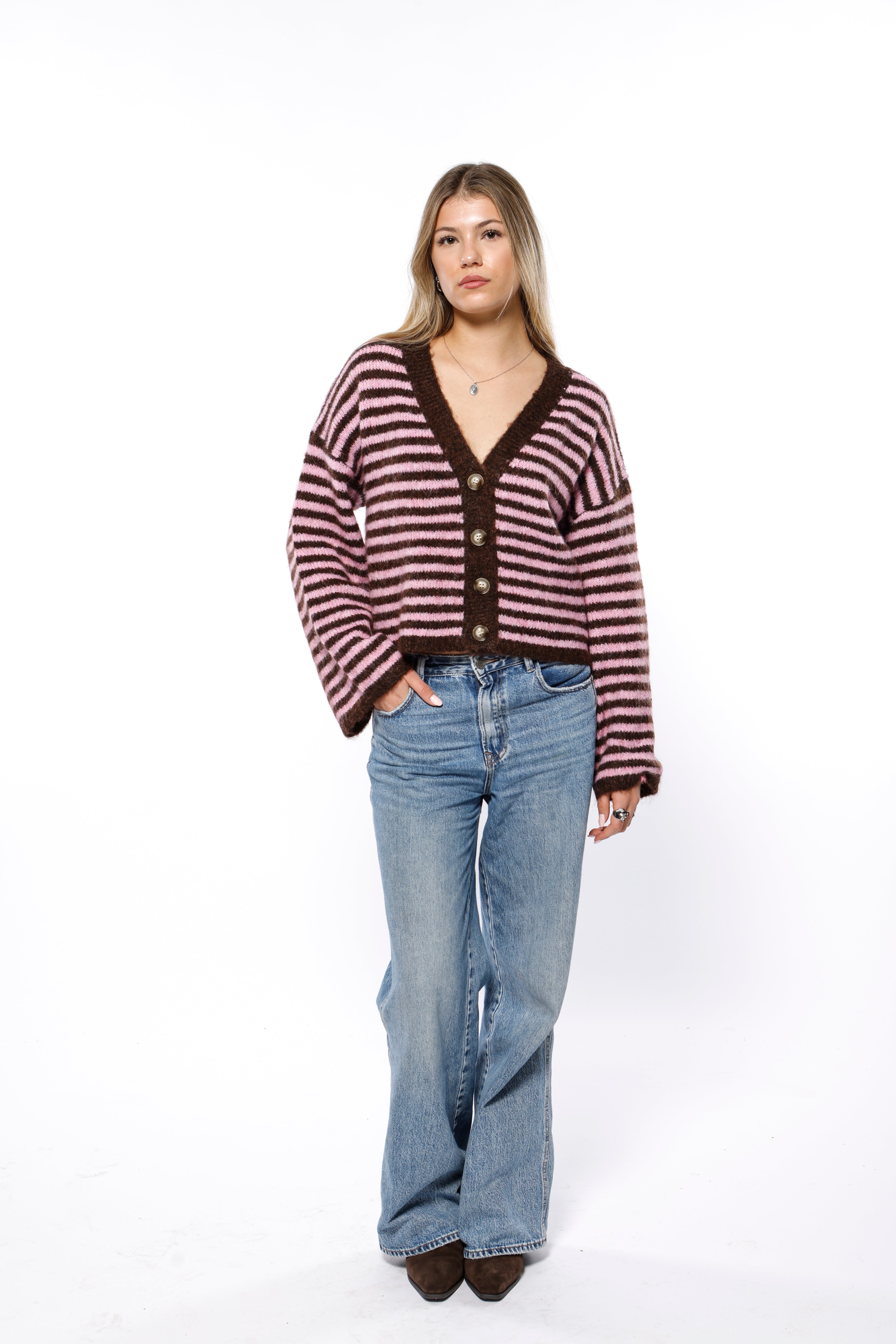 Striped Soft Wool Cardigan
