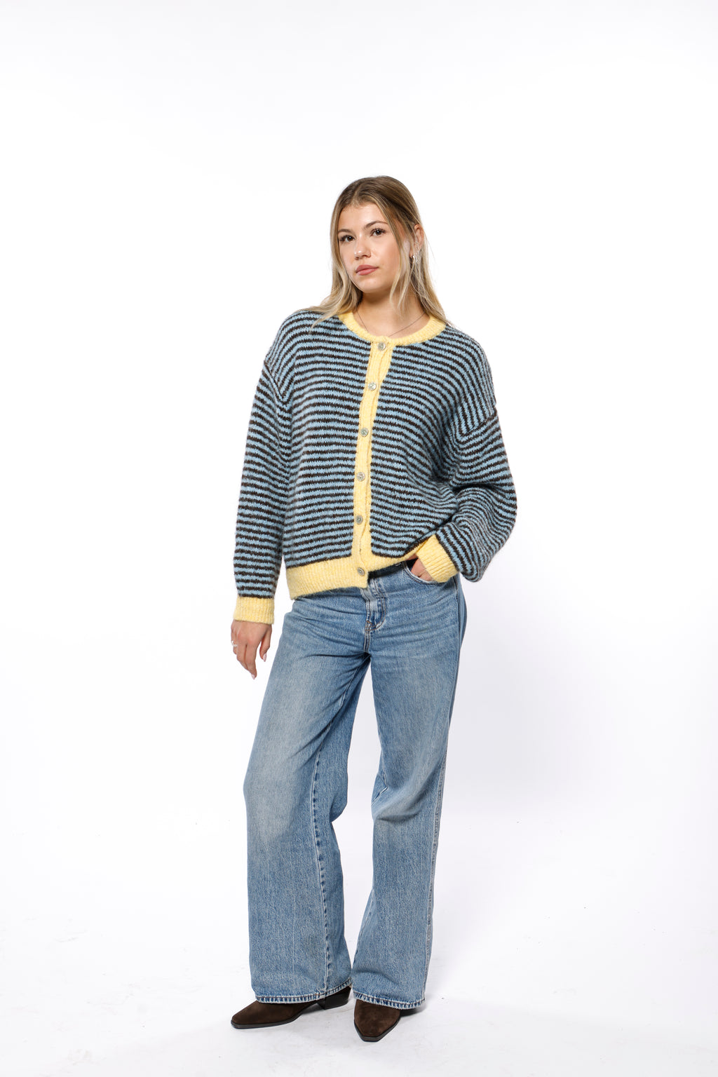 Striped Soft Wool Cardigan