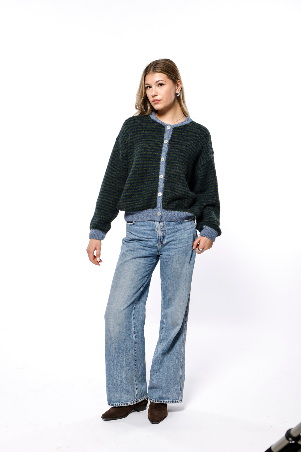 Striped Soft Light Wool Cardigan