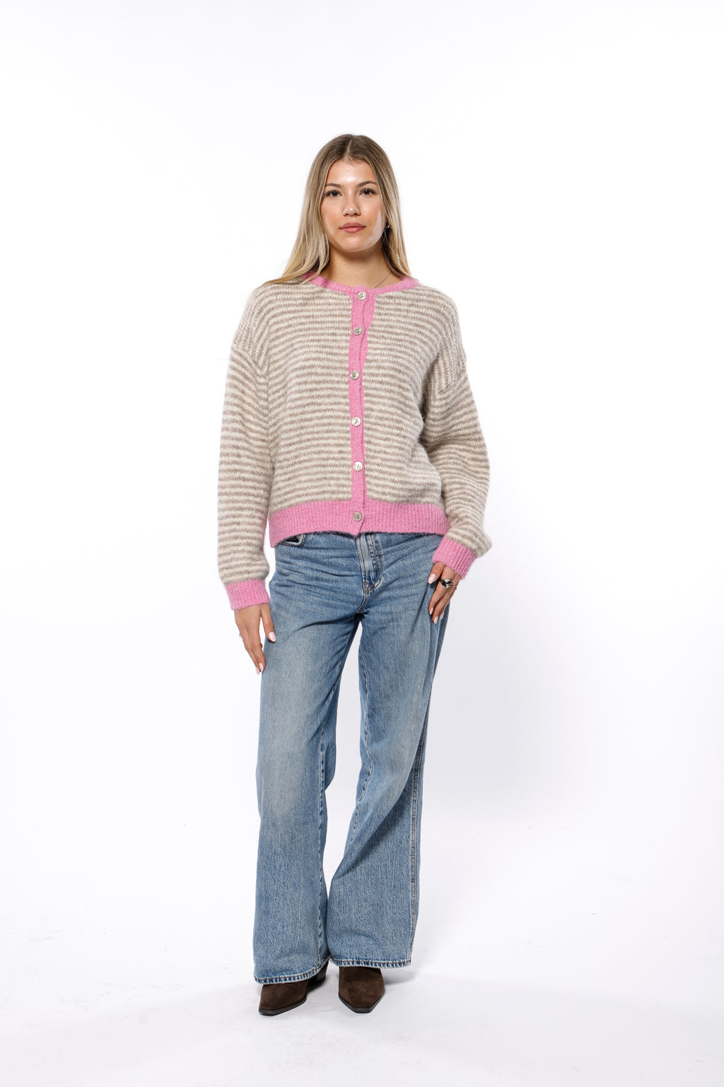 Striped Soft Wool Cardigan