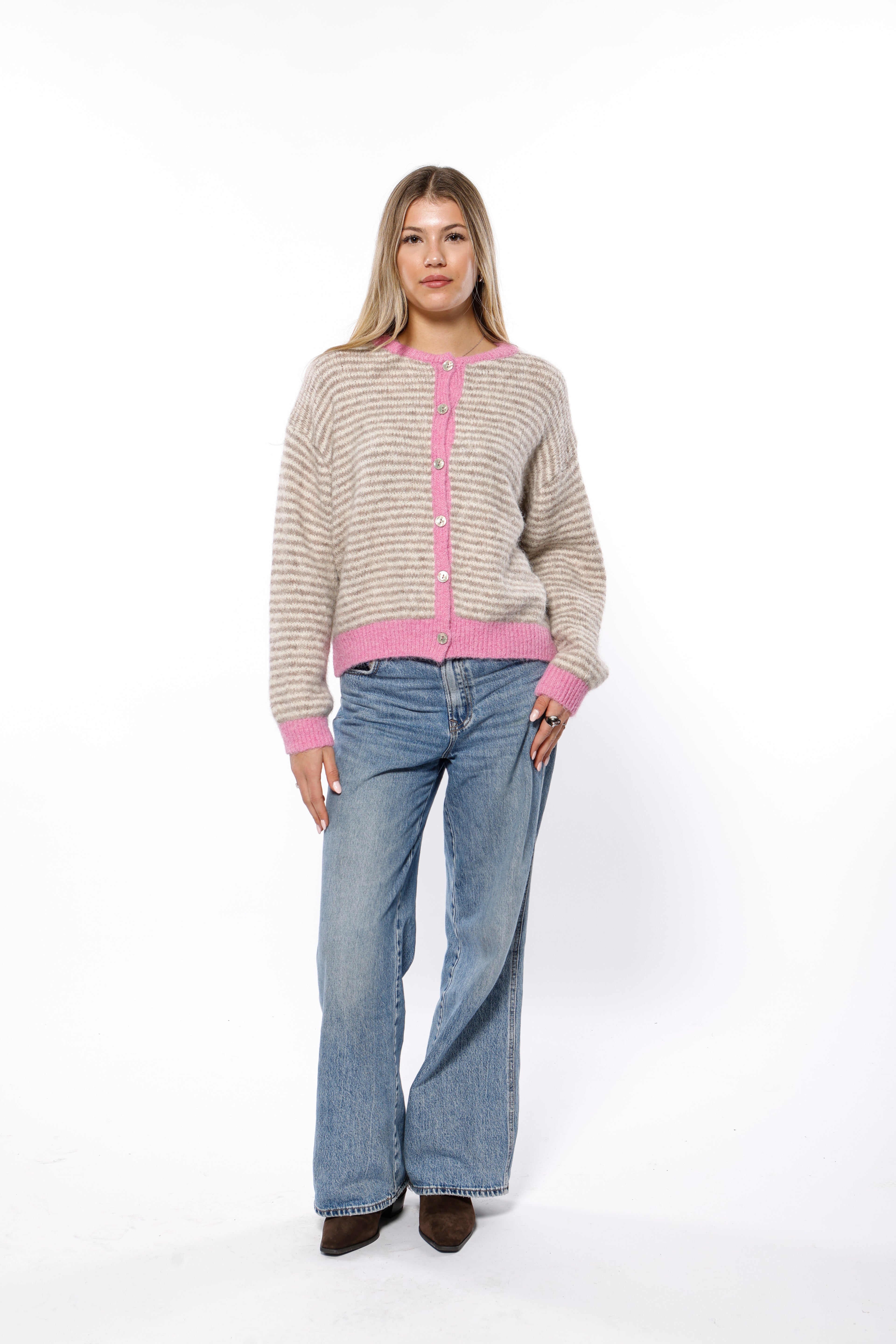 Striped Soft Wool Cardigan