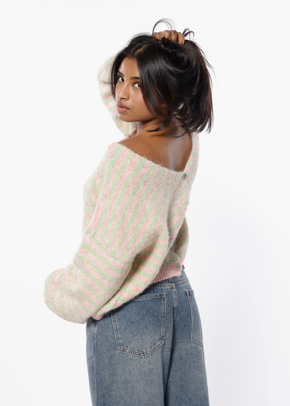 Checked Soft Wool Cardigan